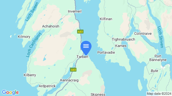 Map showing the location of East Loch Tarbert, Loch Fyne