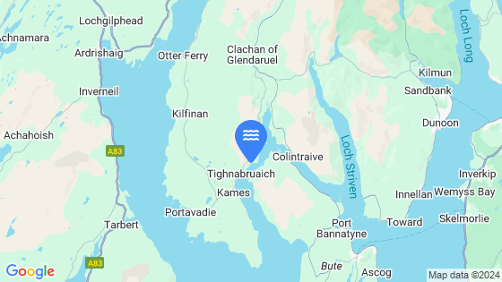 Map showing the location of Tighnabruaich