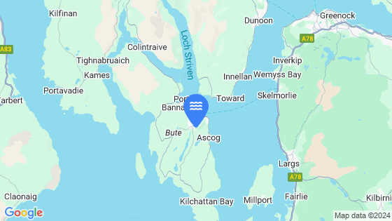 Map showing the location of Rothesay Bay