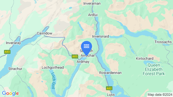 Map showing the location of Arrochar