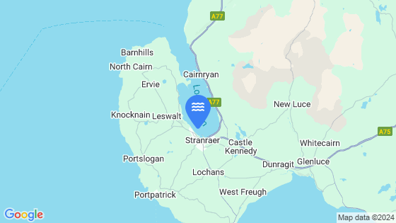 Map showing the location of STRANRAER