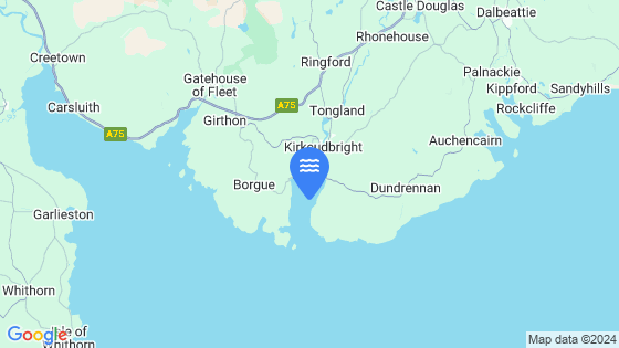Map showing the location of Kirkcudbright Bay