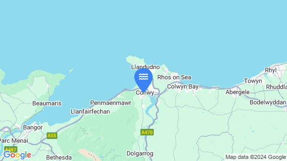 Map showing the location of Conwy