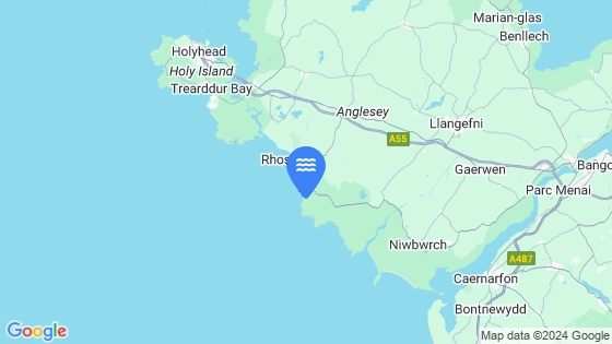 Map showing the location of Porth Trecastell