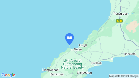 Map showing the location of Porth Dinllaen
