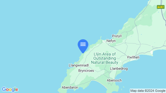 Map showing the location of Porth Ysgaden