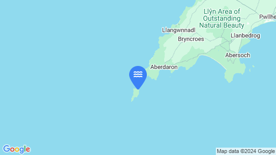 Map showing the location of Bardsey Island