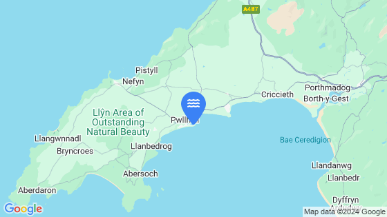 Map showing the location of Pwllheli