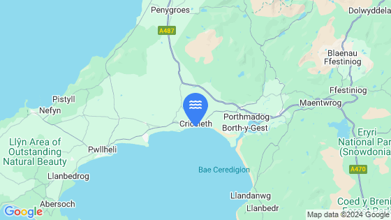 Map showing the location of Criccieth