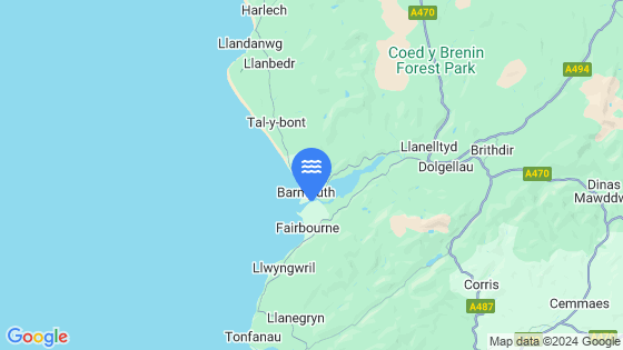 Map showing the location of Barmouth
