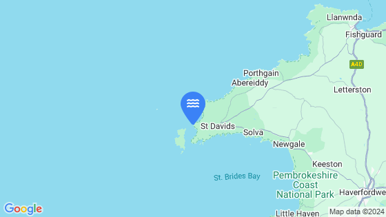 Map showing the location of Ramsey Sound