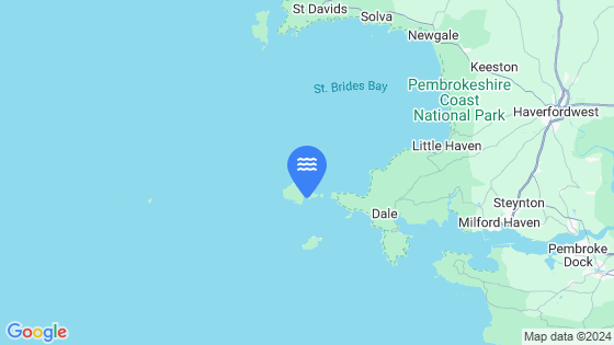 Map showing the location of Skomer Island