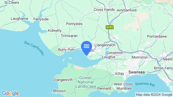 Map showing the location of Llanelli