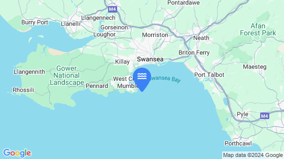 Map showing the location of Mumbles