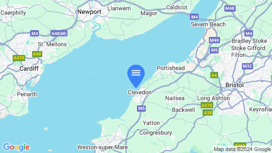 Map showing the location of Clevedon