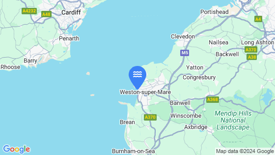 Map showing the location of Weston-Super-Mare
