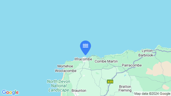 Map showing the location of Ilfracombe