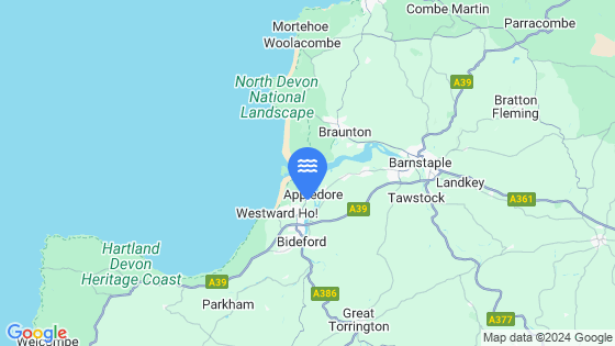 Map showing the location of Appledore