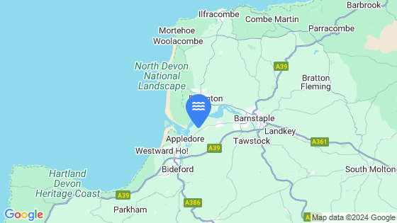 Map showing the location of Yelland Marsh