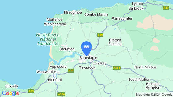 Map showing the location of Barnstaple