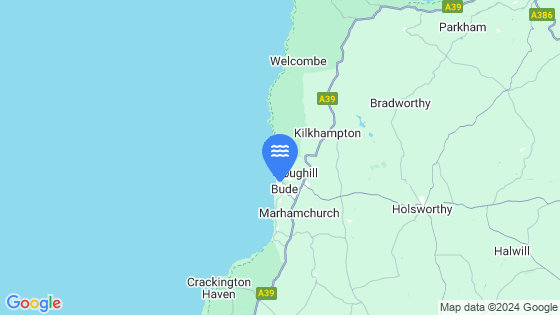 Map showing the location of Bude