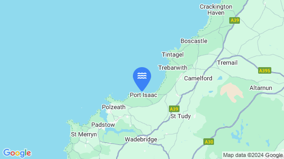 Map showing the location of Port Isaac
