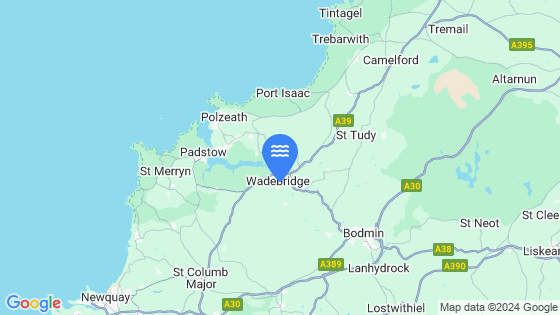 Map showing the location of Wadebridge