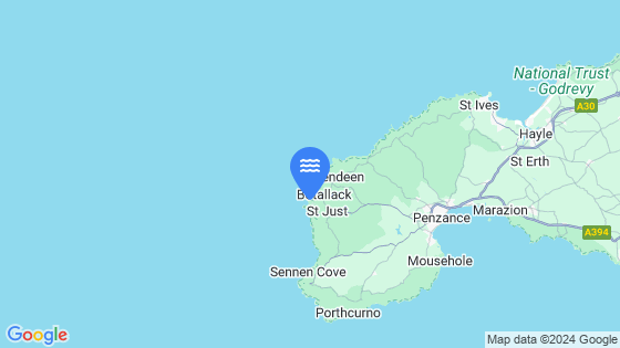 Map showing the location of Cape Cornwall