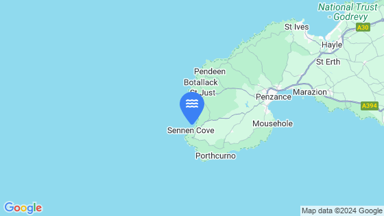 Map showing the location of Sennen Cove