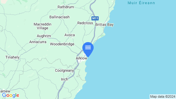 Map showing the location of ARKLOW