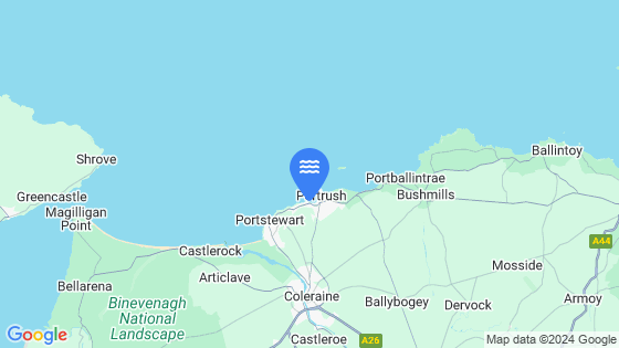 Map showing the location of Portrush