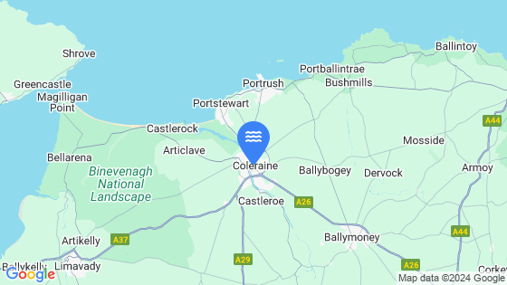Map showing the location of Coleraine