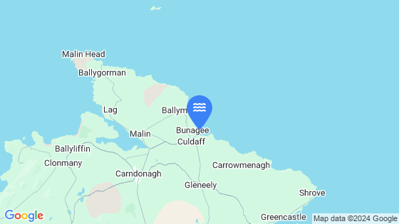 Map showing the location of Culdaff Bay