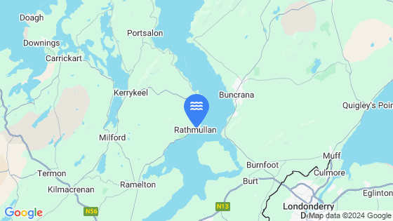 Map showing the location of Rathmullan