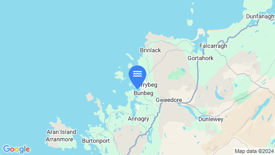 Map showing the location of Gweedore Harbour