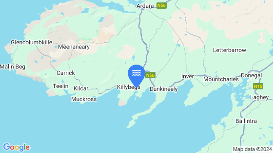 Map showing the location of KILLYBEGS