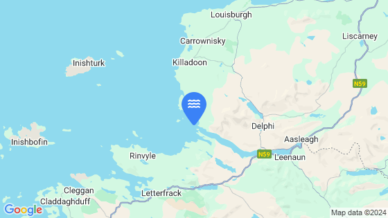 Map showing the location of Killary Harbour