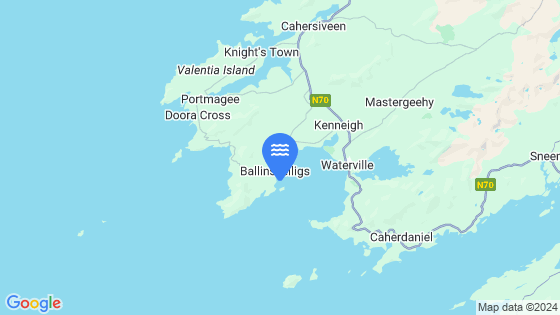 Map showing the location of Ballinskelligs Bay Castle