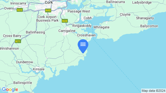 Map showing the location of Roberts Cove