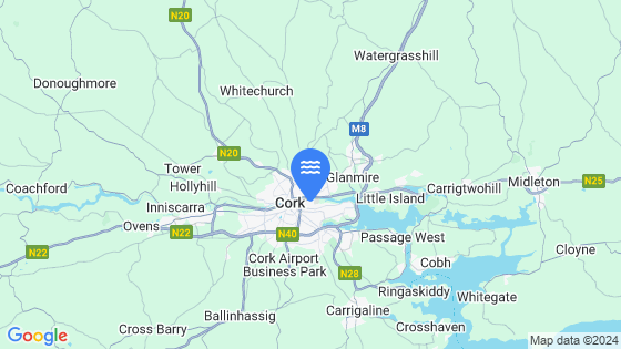Map showing the location of Cork City