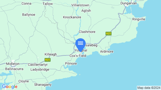 Map showing the location of Youghal