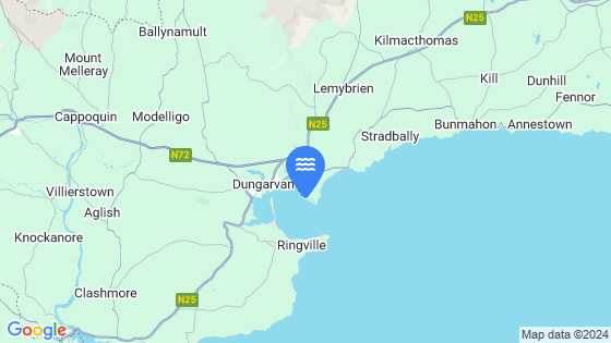 Map showing the location of Dungarvan Harbour