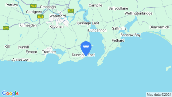 Map showing the location of Dunmore East