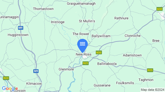 Map showing the location of New Ross