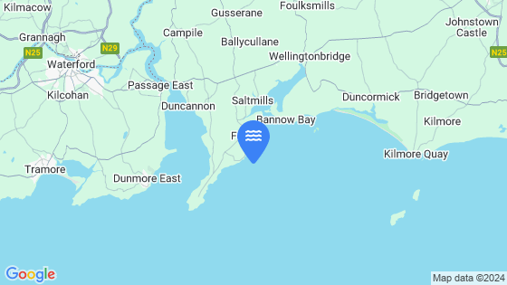 Map showing the location of Baginbun Head