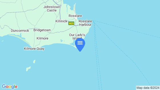 Map showing the location of Carnsore Point