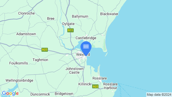 Map showing the location of Wexford Harbour