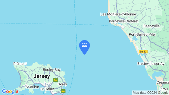 Map showing the location of Les Ecrehou